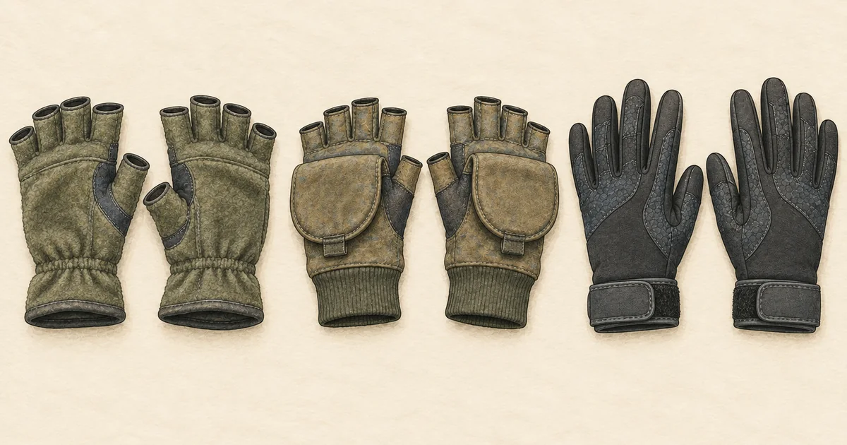 Fingerlose Fleecehandschuhe, Klappfäustling und Neoprenhandschuhe