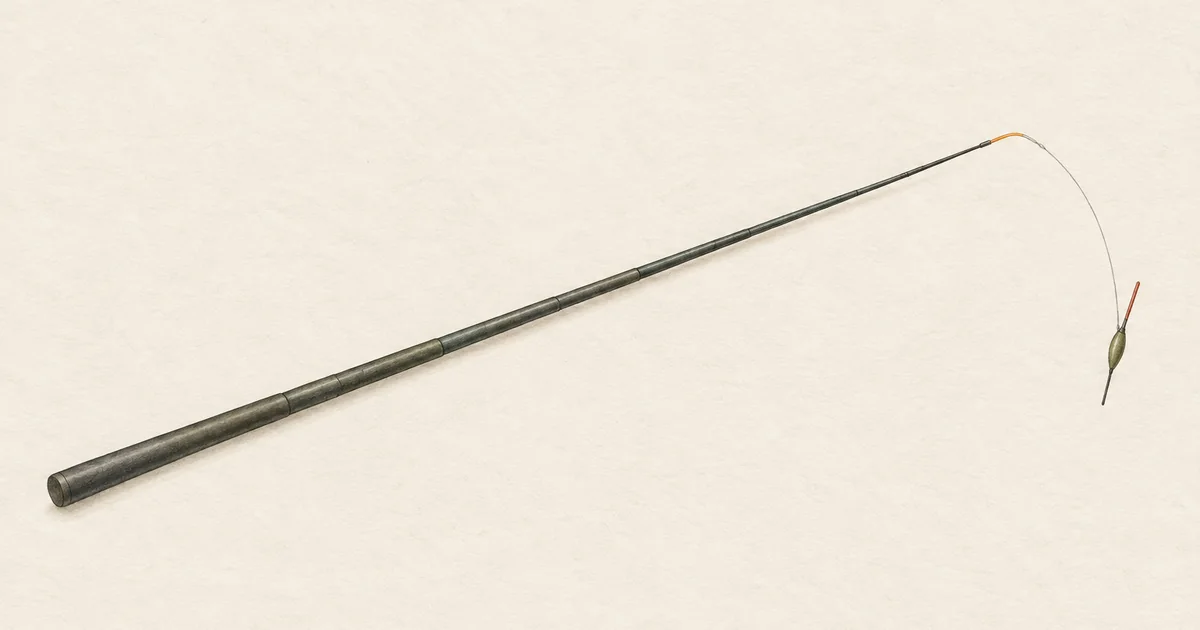 Stipprute ohne Ringe mit Gummizug und feiner Pose an der Spitze