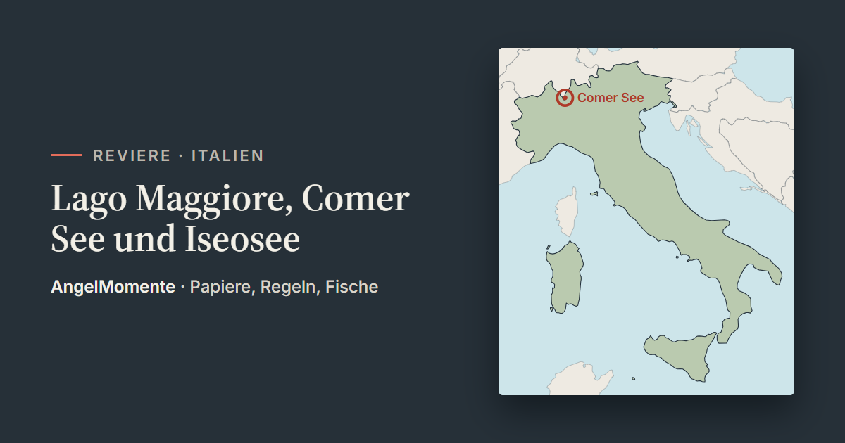 Vorschaubild: Lago Maggiore, Comer See und Iseosee mit Lagekarte